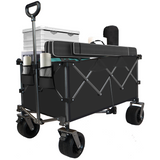 Collapsible folding wagon, push pull foldable beach wagon cart