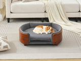 Scandinavian style Elevated Dog Bed Pet Sofa With Solid Wood legs