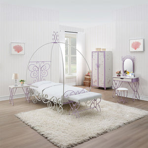 Priya II - Nightstand - White & Light Synthetic Leather Rple