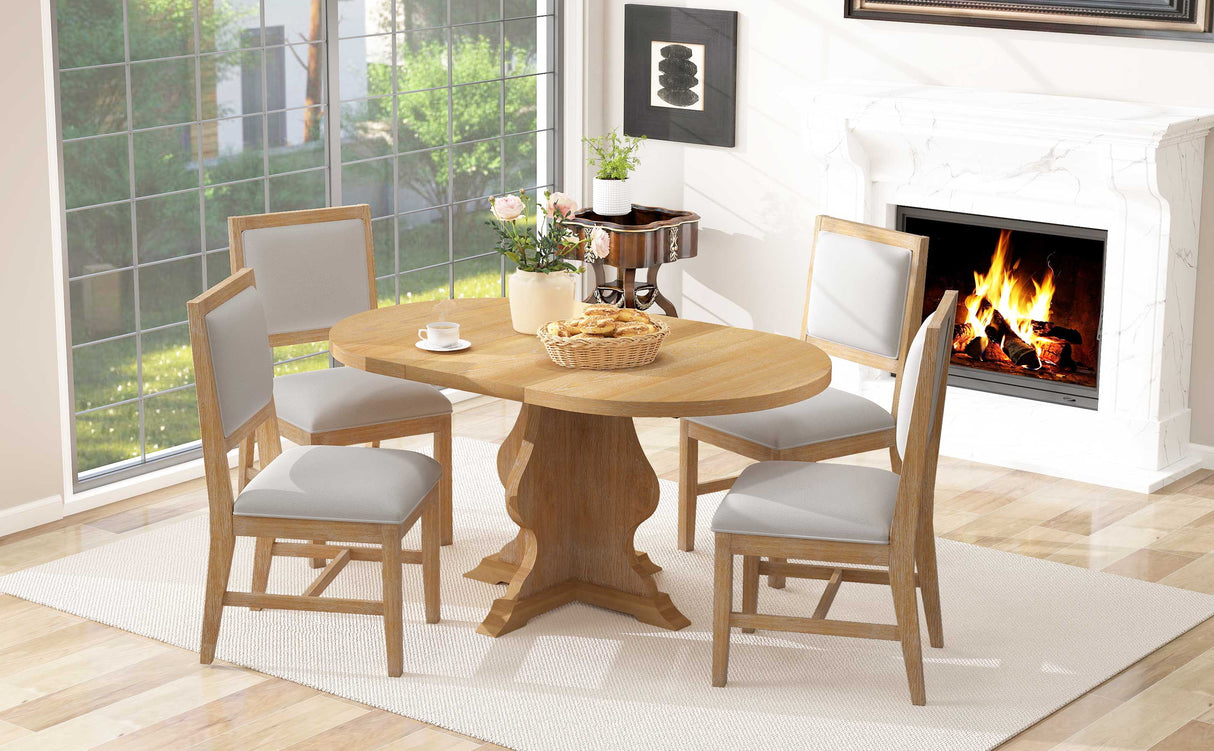 TREXM Farmhouse 5-Piece Dining Table Set