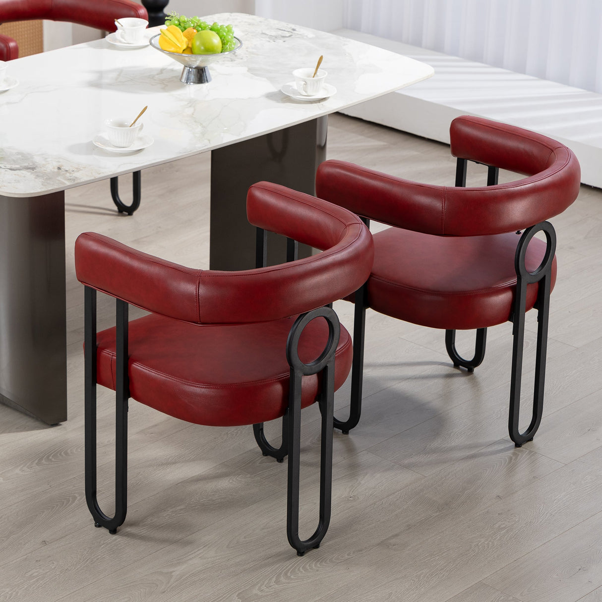 House hold contemporary designed upholstered accent/dining chair/barrel side chairs set of 2