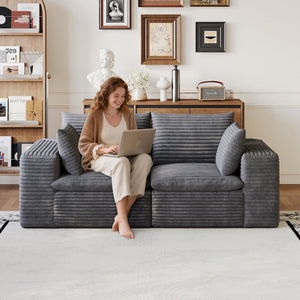 71" Cloud Sofa in Corduroy Fabric
