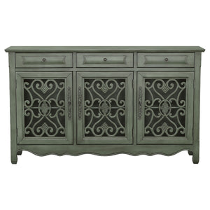 Naomi - 3 Drawer Scrollwork Accent Cabinet - Green