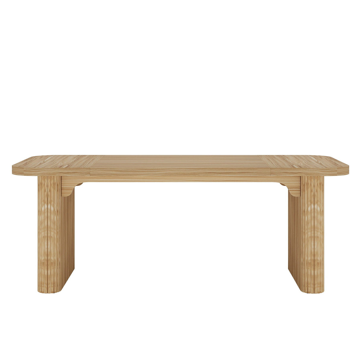 Executive Desk, Large Home Office Computer Workstation With Sturdy Double Pedestal Base, Simple Rectangular Writing & Study Table - Natural Wood