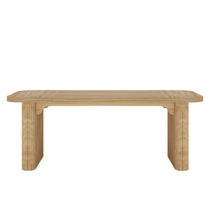 Executive Desk, Large Home Office Computer Workstation With Sturdy Double Pedestal Base, Simple Rectangular Writing & Study Table - Natural Wood