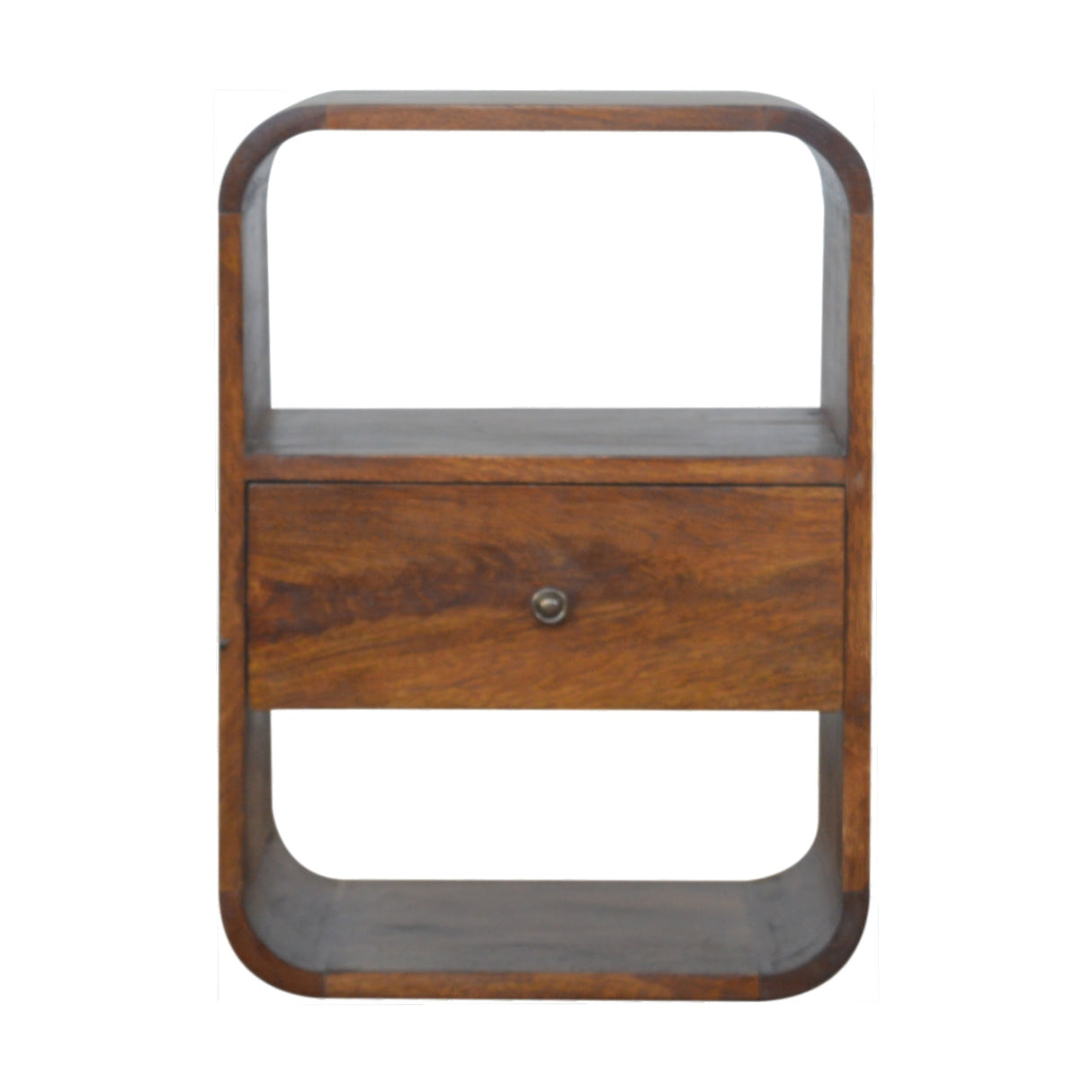 Solid Wood Chestnut Curved Edge Nightstand