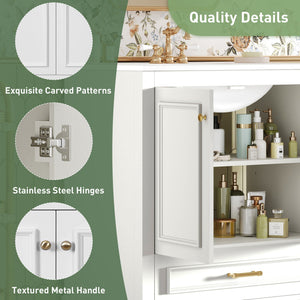 Bathroom Vanity With Sink, Cabinet & 2 Soft Closing Doors & Adjustable Shelf