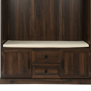 Hall Tree With 3 Hooks, Coat Hanger, Entryway Bench, Storage Bench, 3 In 1 Design