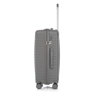 3-Piece PP Spinner Wheel Luggage Set 20'/24'/28' Silver Grey