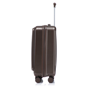ABS Spinner Wheel Luggage Set with Cosmetic Case - Brown