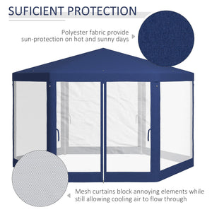 Outsunny 13' x 11' Outdoor Party Tent with Protective Mesh Sidewalls