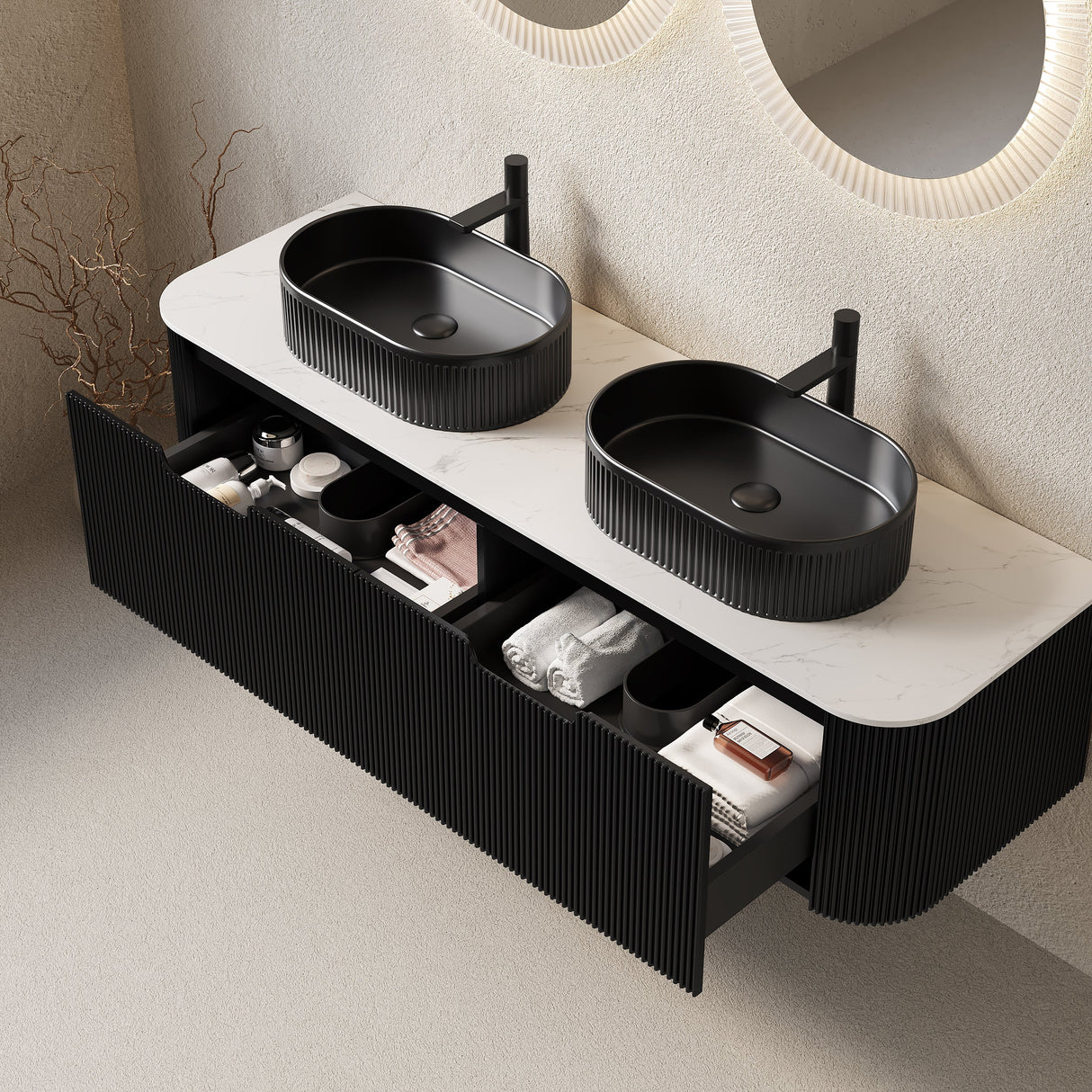 Dina 60" Bathroom Vanity & Sinks