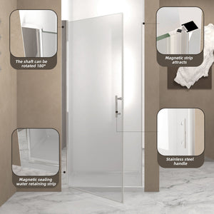 Shower Door With Glass And Explosion Proof Safety Film