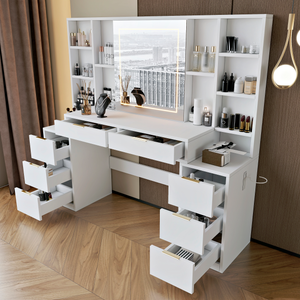 Makeup Vanity Desk with Mirror and Lights