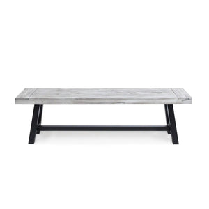 Tranquilizer Outdoor Acacia Wood Bench with Slat Panel Design