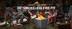 20 Inch Smokeless Fire Pit Stainless Steel Wood Burning Fireplace Haze Blue