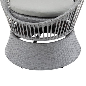Modern Swivel Wicker Lounge Chair With Round Design