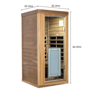 One person Far infrared red cedar standard indoor sauna room