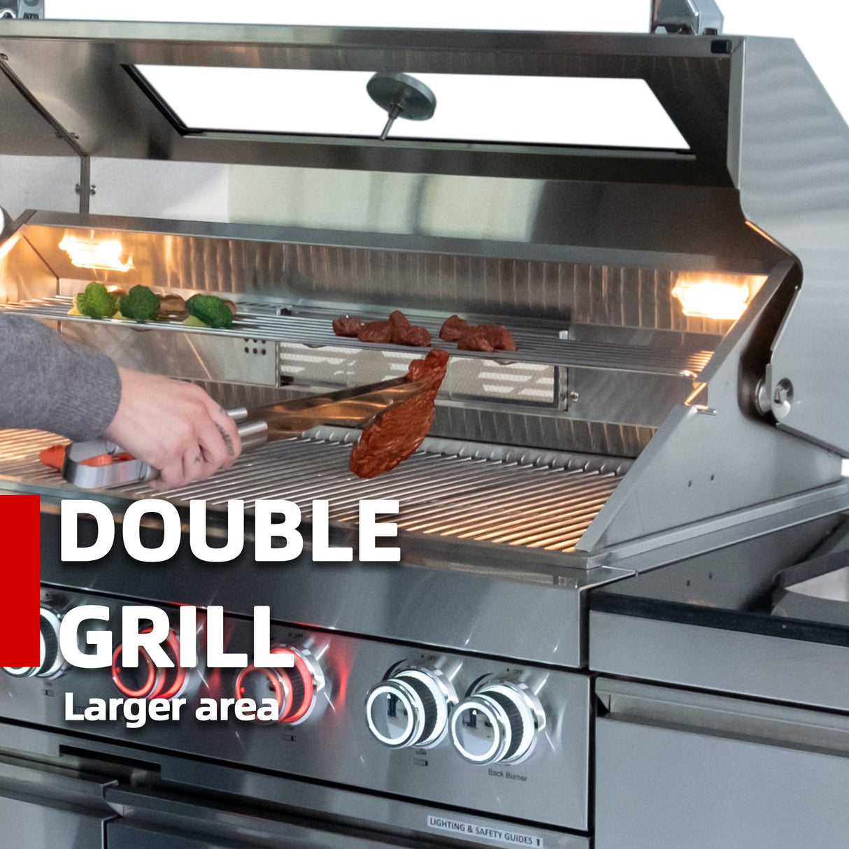 Deluxe Stainless Steel 96-Inch 6-Burner Outdoor Kitchen Grill