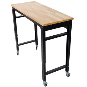 48" Wide Rolling Workbench - Adjustable Height for Workshop
