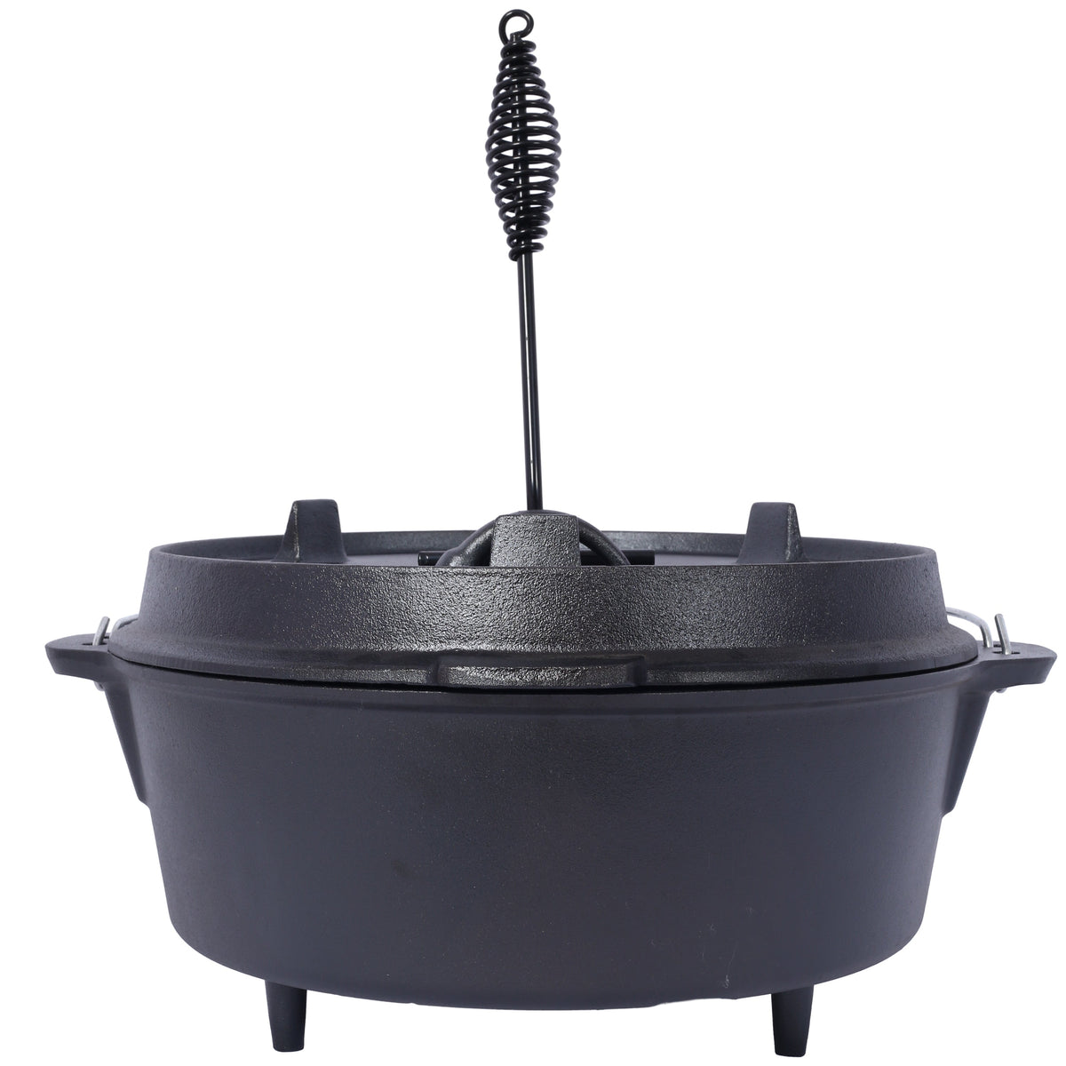 Pre-Seasoned Cast Iron Dutch Oven with Skillet Lid - Black