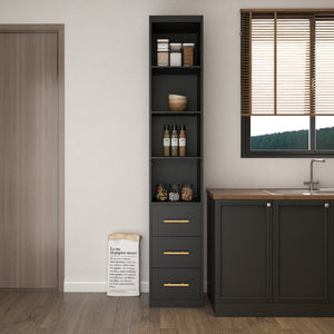 85.04" Tall Storage Cabinet with Drawer and Shelves
