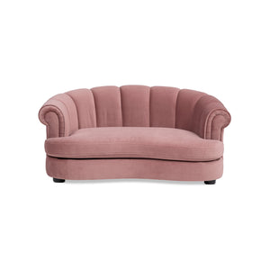 Halle 35.5" Rolled-Arm Dog Bed with Channel-Tufted Back