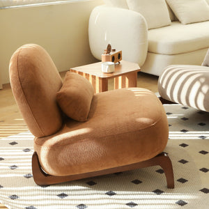 Cute Accent Chair with Solid Wood Legs
