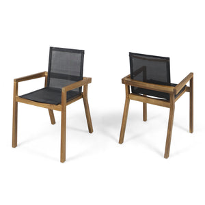 7 Pieces Acacia Wood Outdoor Dining Set