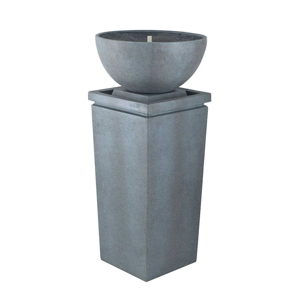 44.5' Polyresin Gray Zen Bowl Water Fountain