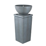 44.5' Polyresin Gray Zen Bowl Water Fountain
