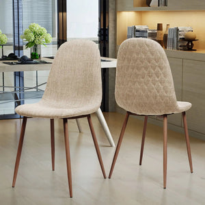 Elegant Dining Chair Set With Fabric Upholstery