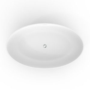 67 Inch Freestanding Solid Surface Soaking Bathtub