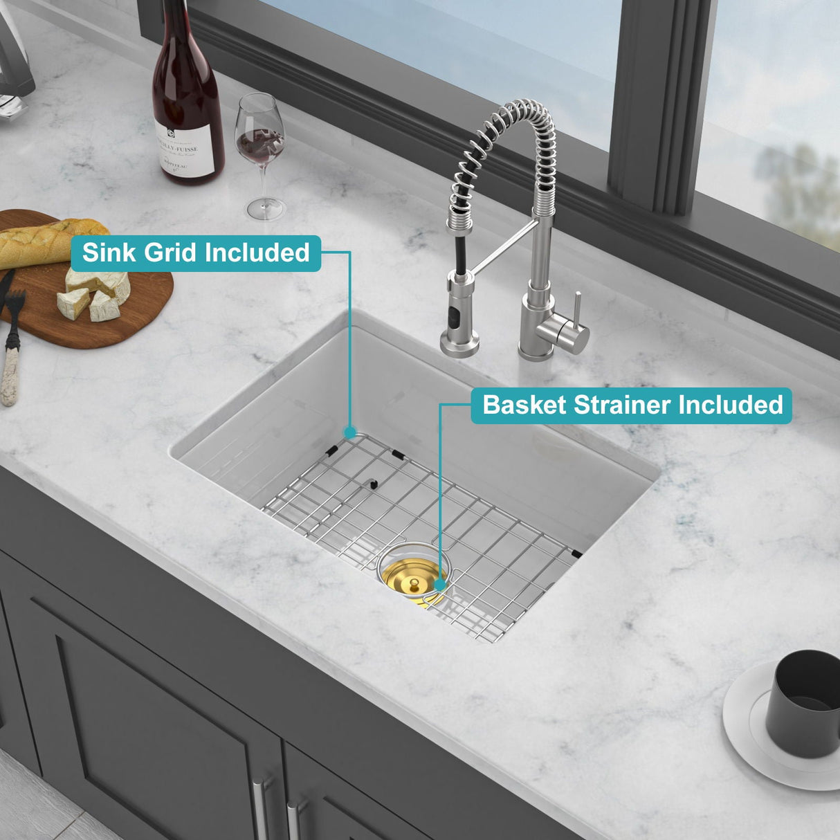 Rectangular Deep Single Bowl Kitchen Sink