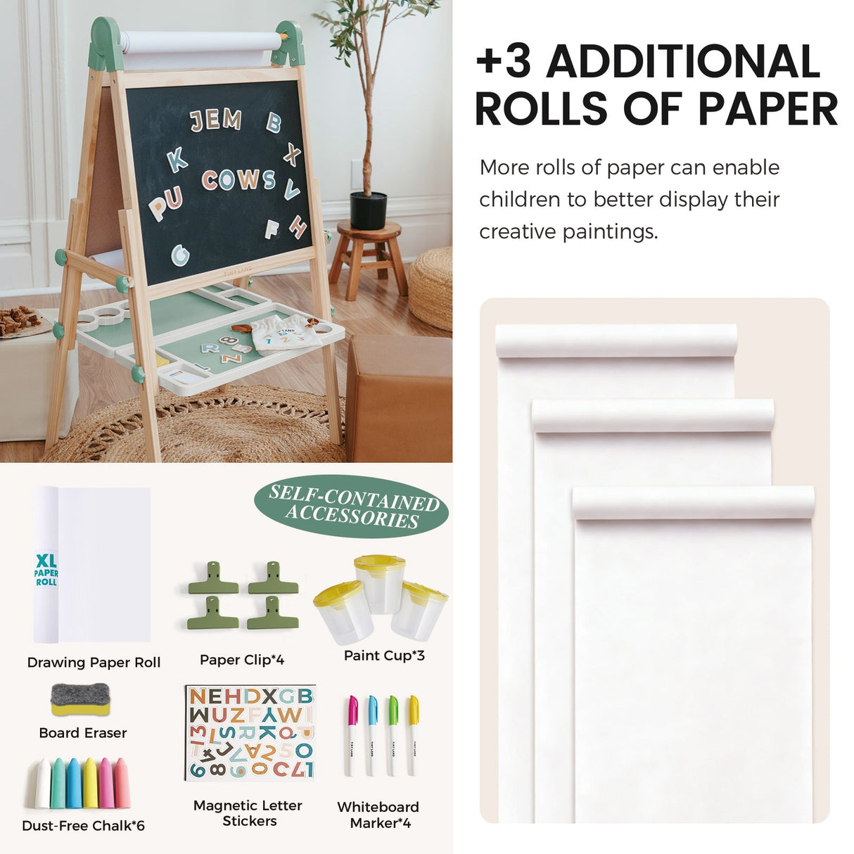 Tiny Land® Pink Magnitales Easel & Paper Roll Set