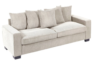 Luxe Sofa With 5 Matching Toss Pillows, Sleek Design, Spacious And Comfortable 3 Seater Couch
