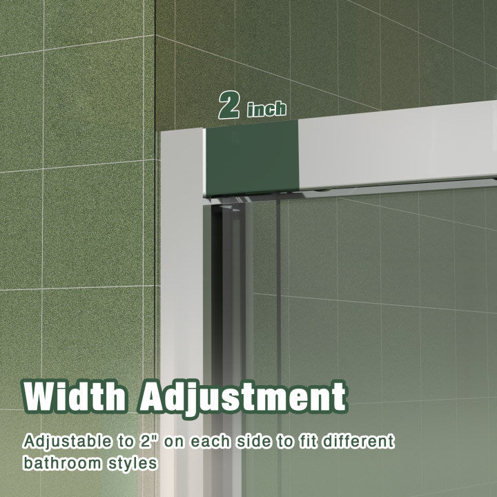 Aluminum Frame Double Sliding Shower Door (56-60"x70")