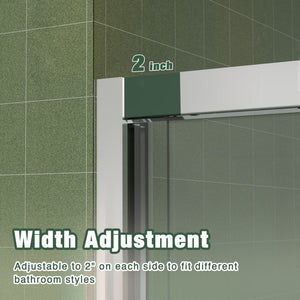 Aluminum Frame Double Sliding Shower Door (56-60"x70")