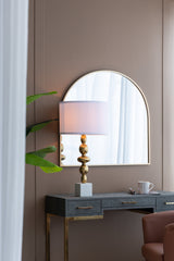 D15x29.5' Gold and White Table Lamp with Round Four Tiered Body