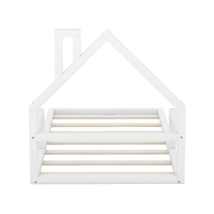 Floor Bed With House Shaped Headboard