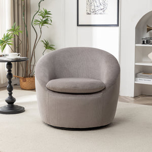 Winnie Modern Teddy Fabric Barrel Chair - 360° Swivel