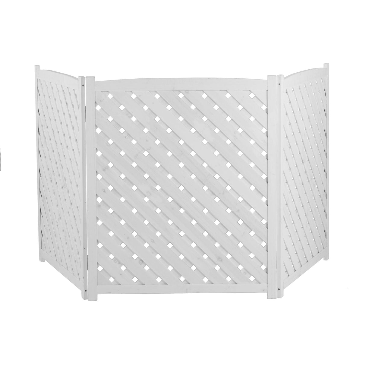 3 Panel Outdoor Air Conditioner Fence Screen, Privacy Fence - White