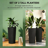 Set of 2 Stackable Large Flower Pots