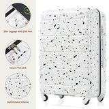 Luggage Set of 3 with USB Port and Spinner Wheels