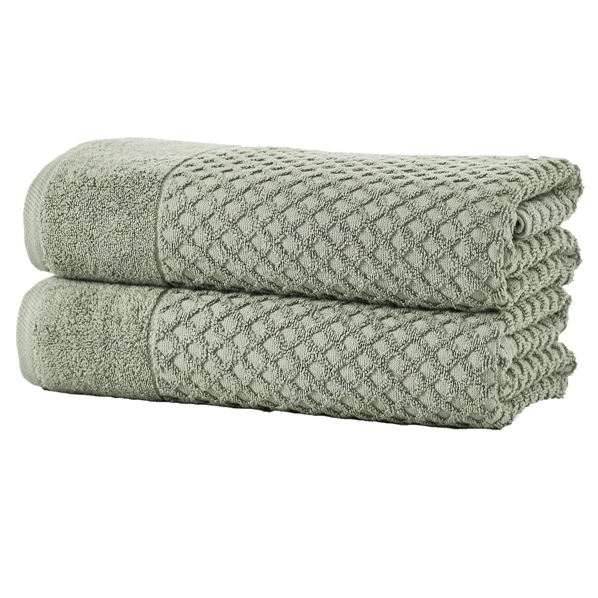 Cotton diamond waffle weave bath towel set - grayson collection