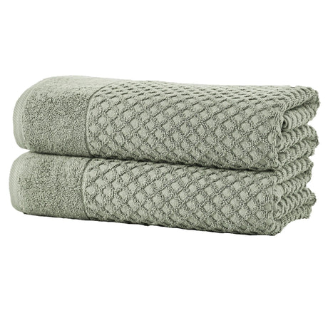 Cotton diamond waffle weave bath towel set - grayson collection