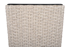 Outdoor PE Wicker Flower Pots, 2-Pcs Set, Beige