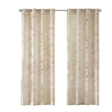 Palm leaf burnout window sheer