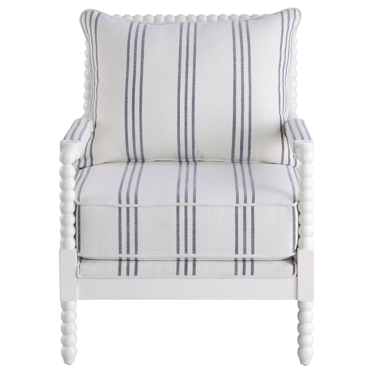 Blanchett Upholstered Bobbin Accent Chair White
