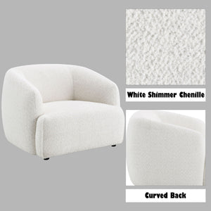 Lucifer - Chair - White Shimmer Chenille